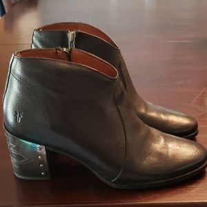 Frye Nora Omaha booties with metal heel detail